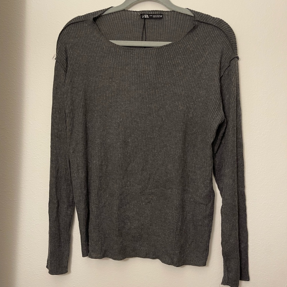 Gray Zara Sweater Top